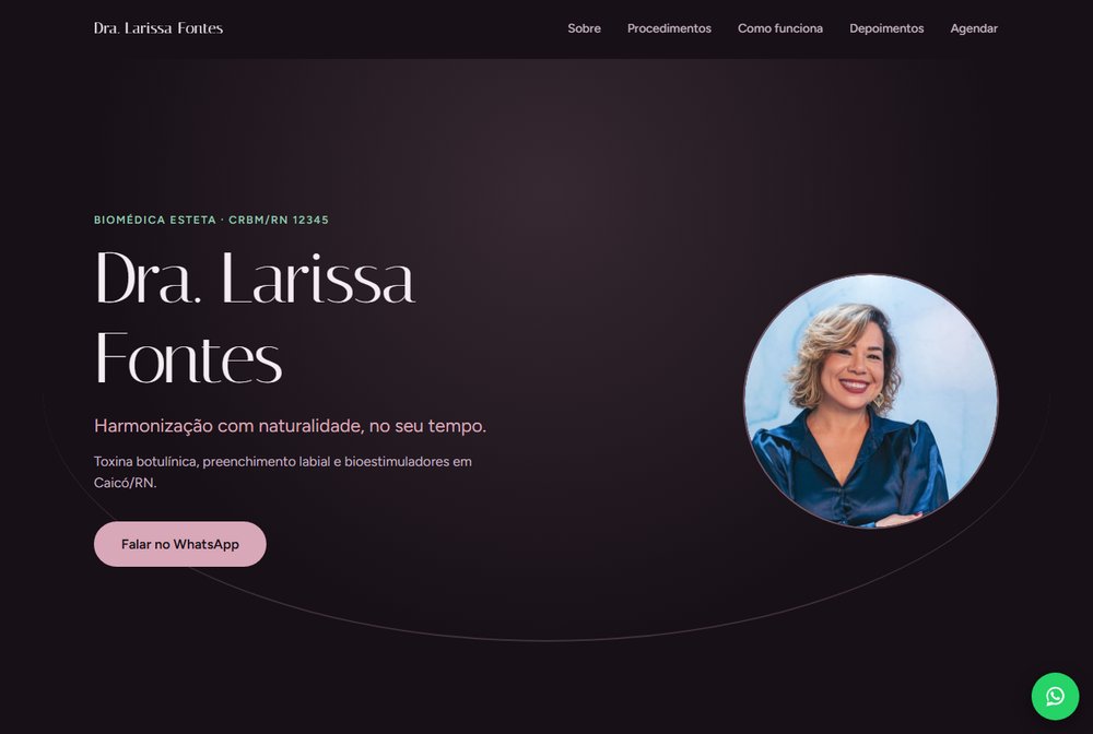 Exemplo de site para estética e biomedicina